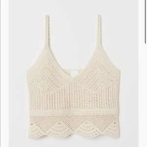H&M Crocheted Camisole Top in Beige - never worn